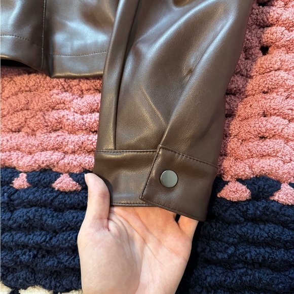 Bagatelle Chocolate Faux Leather Jacket - Picture 5 of 6